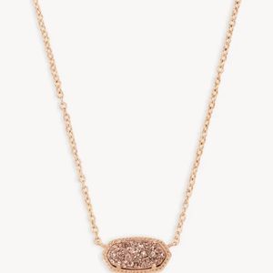 Elisa Rose Gold Pendant Necklace in Rose Gold Drusy